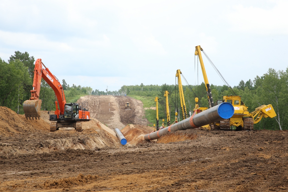 Über 1.790 Kilometer (83 Prozent) der Pipeline Power of Siberia gebaut