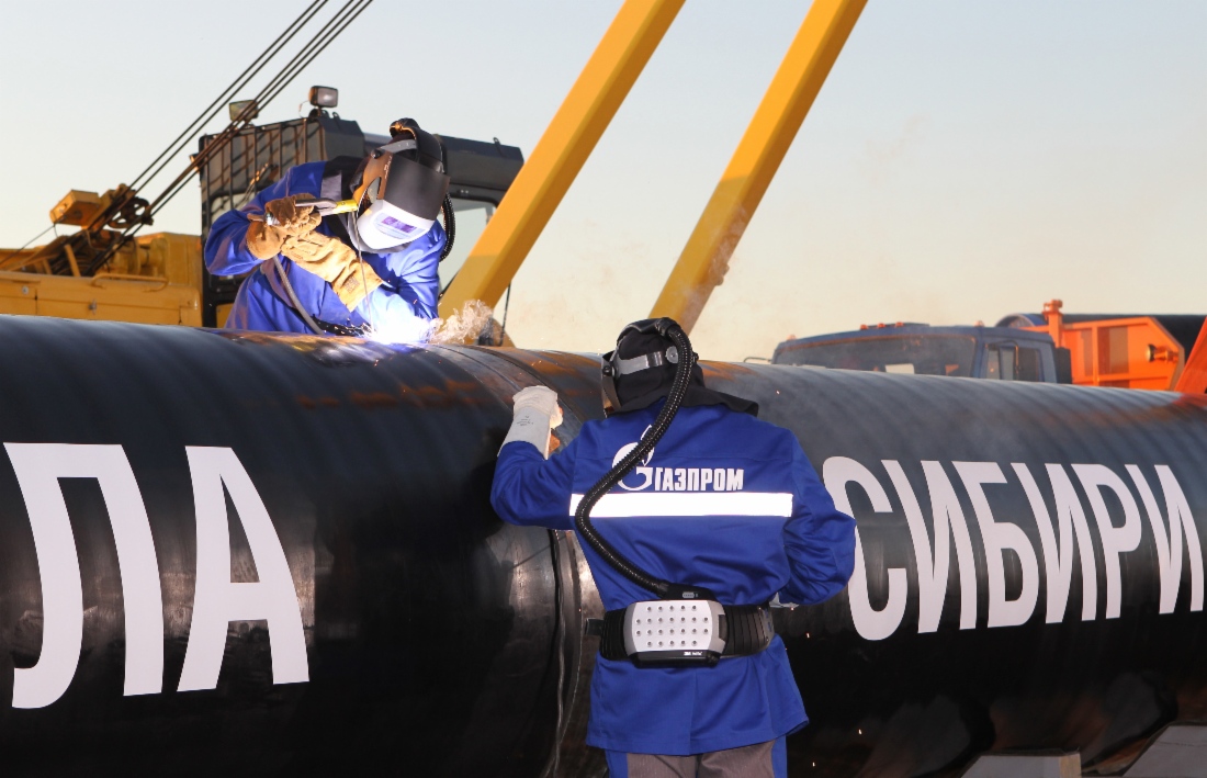Erste Stoßschweißung an der Gaspipeline Power of Siberia
