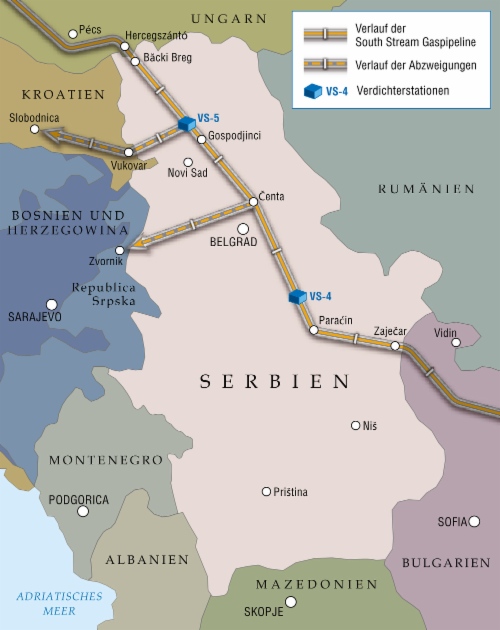 Gazprom und Srbijagas erörterten Stand der Arbeiten im South Stream Projekt