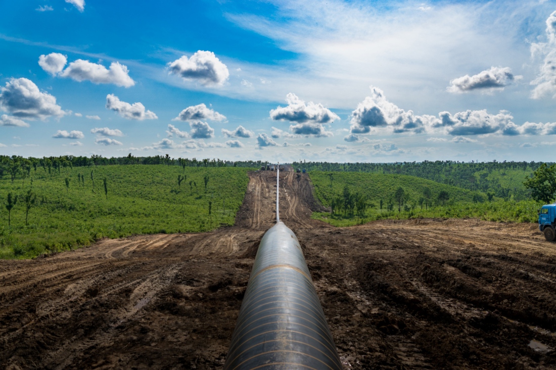 Bau der Gaspipeline Power of Siberia
