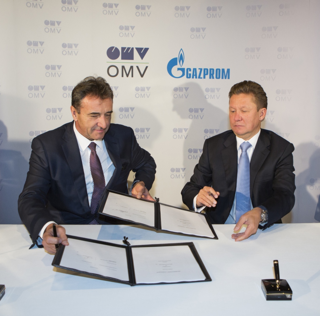 Gerhard Roiss und Alexey Miller unterzeichneten den Aktionärsvertrag der gemeinsamen Projektgesellschaft South Stream Austria GmbH
