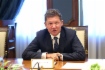 Alexey Miller während des Treffens mit Claudio Descalzi