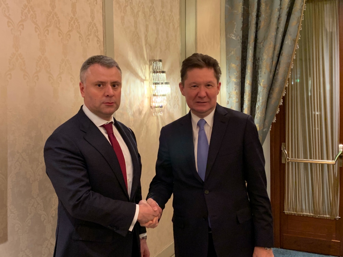 Geschäftsführender Direktor der Naftogaz of Ukraine, Yury Vitrenko, und Alexey Miller