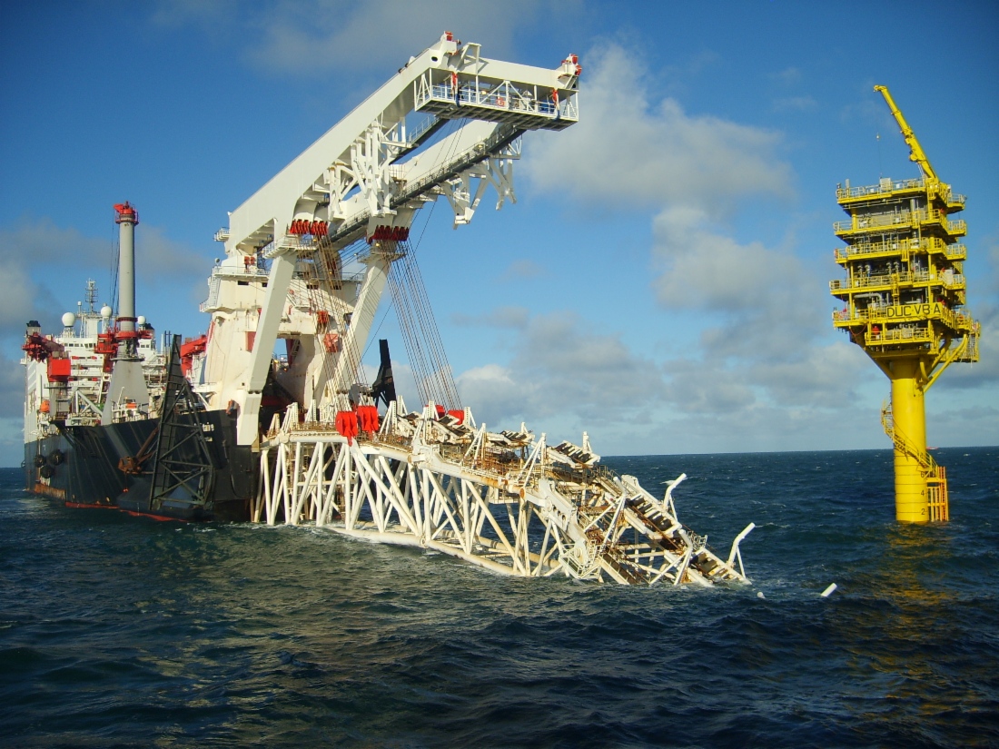 Bau der Gaspipeline Nord Stream. Rohrlegeschiff Solitaire