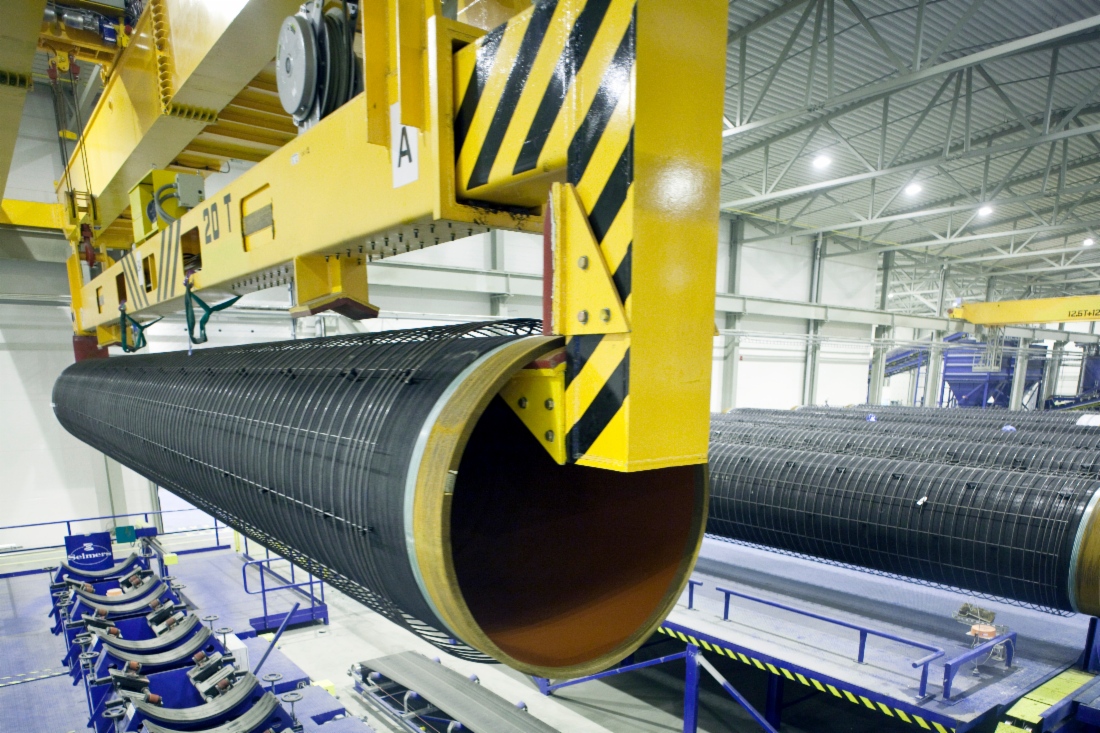 Fertigung von Rohren für die Gaspipeline Nord Stream