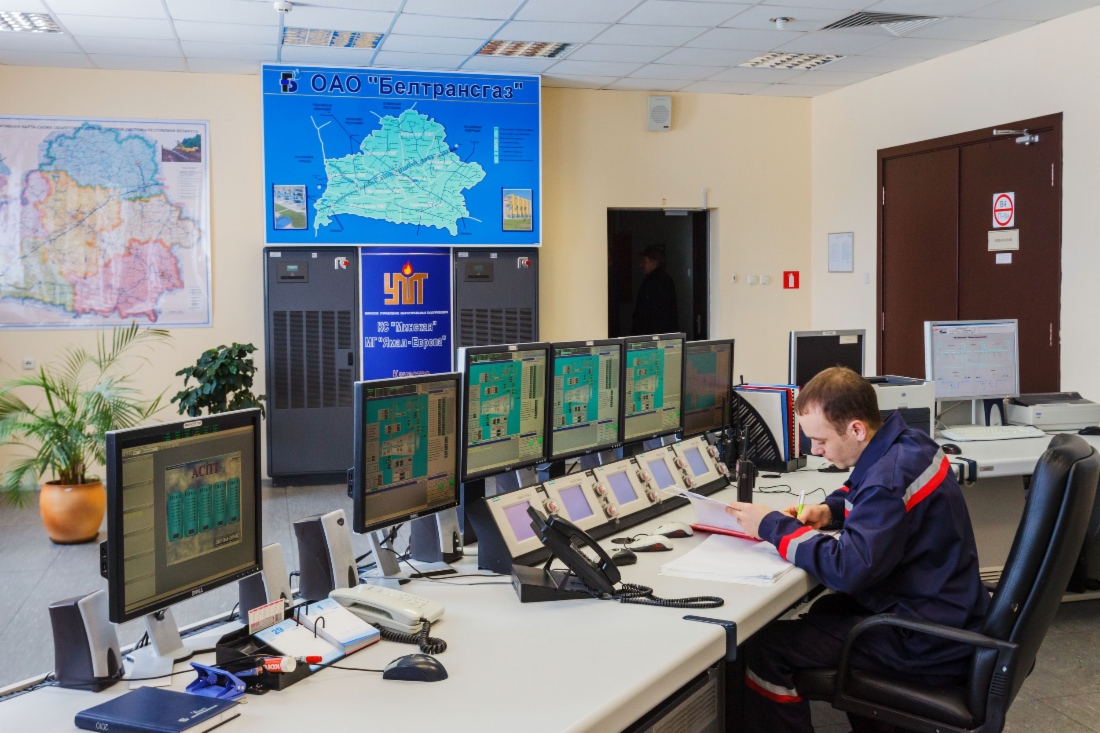 Dispatcherzentrale in der Verdichterstation Minskaja, Gaspipeline Jamal – Europa