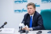 Alexey Miller während der Pressekonferenz zum Thema Gaslieferungen in die Ukraine