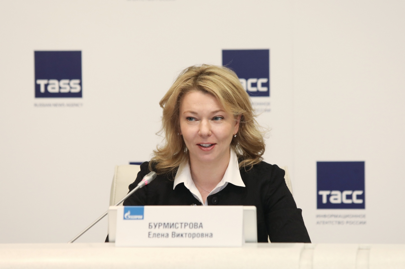 Elena Burmistrova, stellvertretende Vorstandsvorsitzende der Gazprom, Generaldirektorin der Gazprom Export