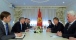 Im Rahmen des Besuchs fand ein Treffen  zwischen Almazbek Atambayev (zweiter v. l.) und Alexey Miller (zweiter v. r.) statt. Foto: Sultan Dosaliev, Abteilung Informationspolitik der Administration des Präsidenten der Kirgisischen Republik