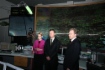 Yulia Timoshenko, Alexey Miller und Oleg Dubina im Zentralen Produktions- und Dispatcher-Department der OAO Gazprom