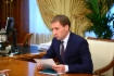 Alexander Kozlov, Gouverneur des Verwaltungsgebietes Amur, während des Treffens mit Alexey Miller