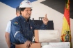 Präsident des Plurinationalen Staates Bolivien, Evo Morales, während der Feierlichkeiten anlässlich der Inbetriebnahme des Vorkommens Incahuasi