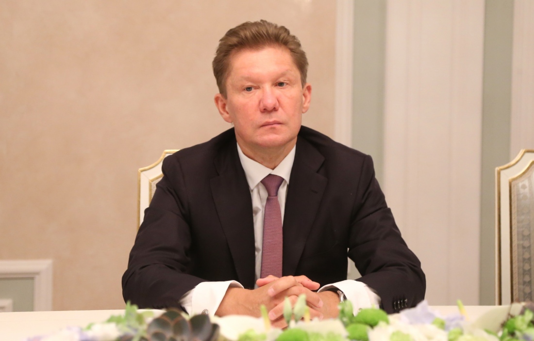 Alexey Miller während des Arbeitstreffens mit Tatsuo Yasunaga, Representative Director und CEO der Mitsui & Co., Ltd., im Rahmen des Petersburger Internationalen Wirtschaftsforums 2017