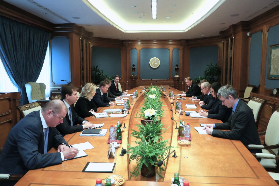 Arbeitstreffen zwischen Alexey Miller und dem Beauftragten der Bundesregierung für den Gastransit durch die Ukraine, Georg Graf Waldersee, in Moskau