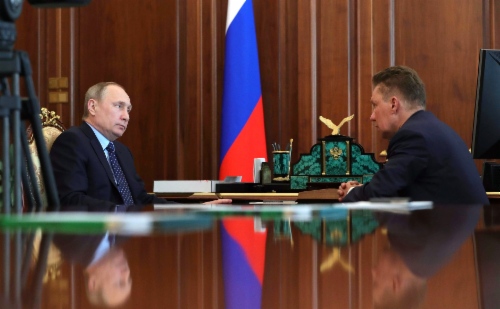Vladimir Putin und Alexey Miller. Foto: www.kremlin.ru