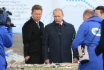 Alexey Miller und Vladimir Putin während der Festveranstaltungen anlässlich der Schweißung des ersten Rohrstoßes an der Ferngasleitung. Power of Siberia