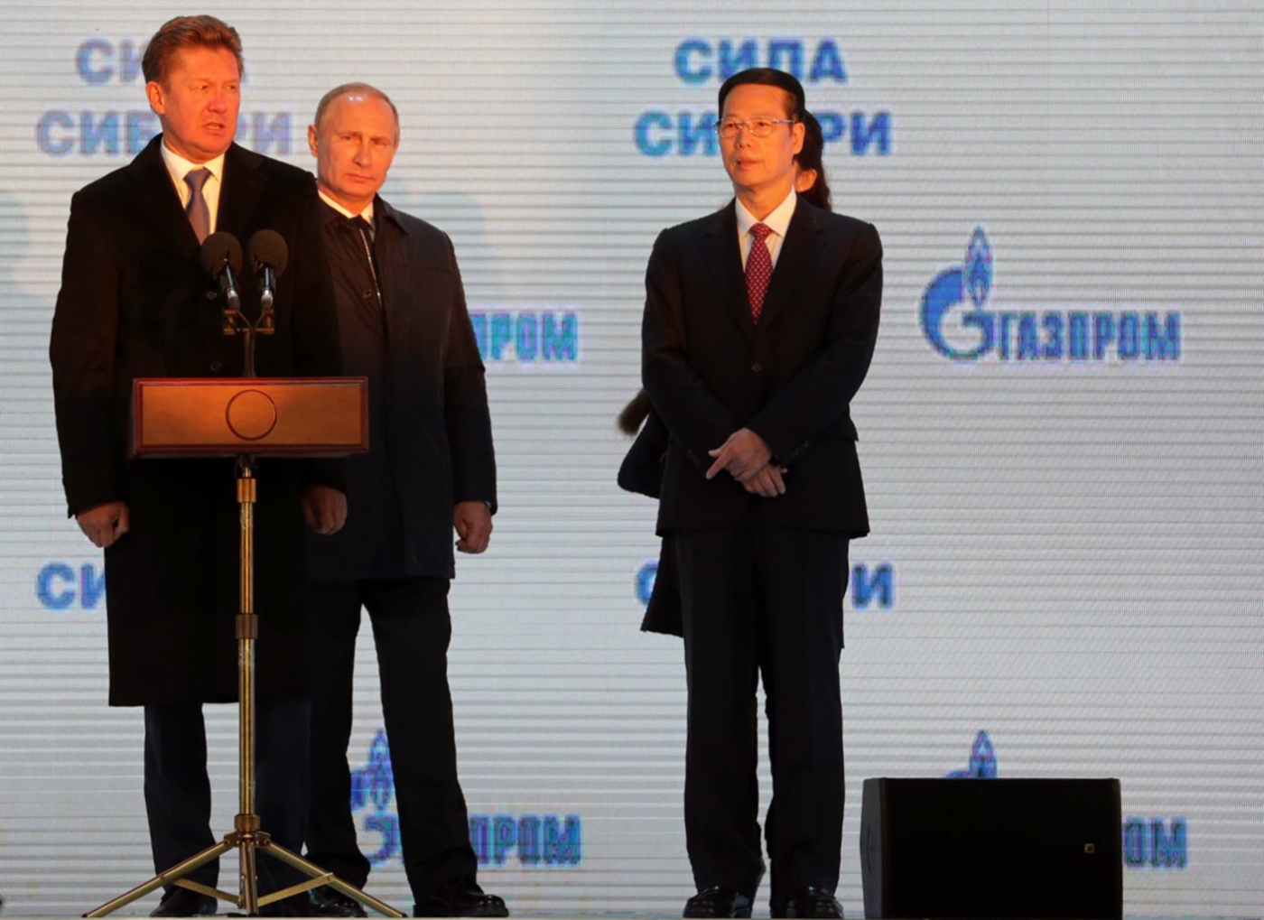Alexey Miller, Vladimir Putin und Zhang Gaoli