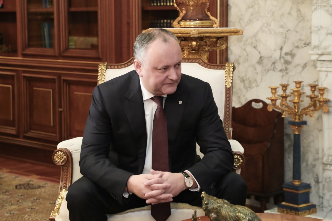 Alexey Miller und Moldaus Präsident Igor Dodon diskutierten über Abläufe und Perspektiven der Zusammenarbeit in der Gasbranche
