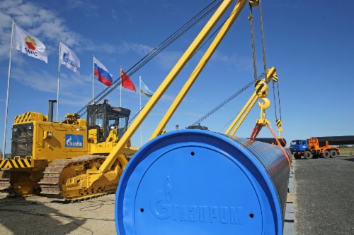 Erste Stoßschweißung an der Gaspipeline Power of Siberia, 1. September 2014