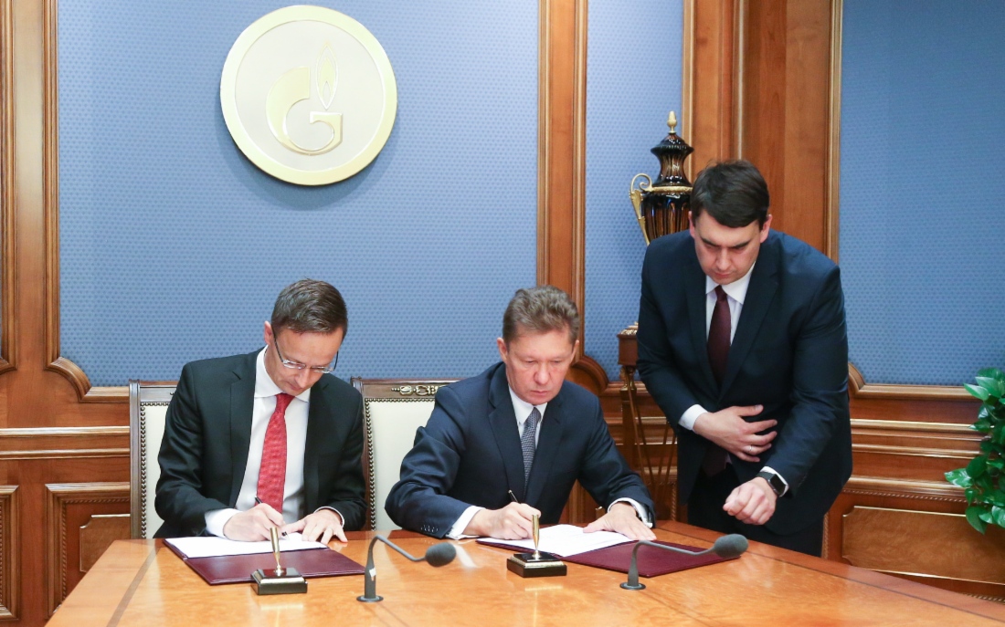Der Minister für Außenwirtschaft und Auswärtige Angelegenheiten Ungarns, Peter Szijjarto, und Alexey Miller unterzeichneten im Rahmen des Treffens eine Roadmap