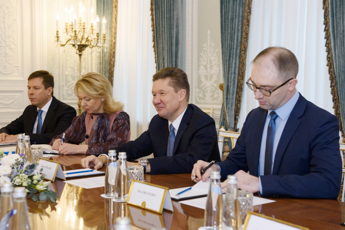 Arbeitstreffen zwischen Alexey Miller und dem Beauftragten der Bundesregierung für den Gastransit durch die Ukraine, Georg Graf Waldersee, in Sankt Petersburg