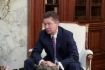 Alexey Miller während des Arbeitstreffens mit dem Präsidenten der Republik Moldau, Igor Dodon