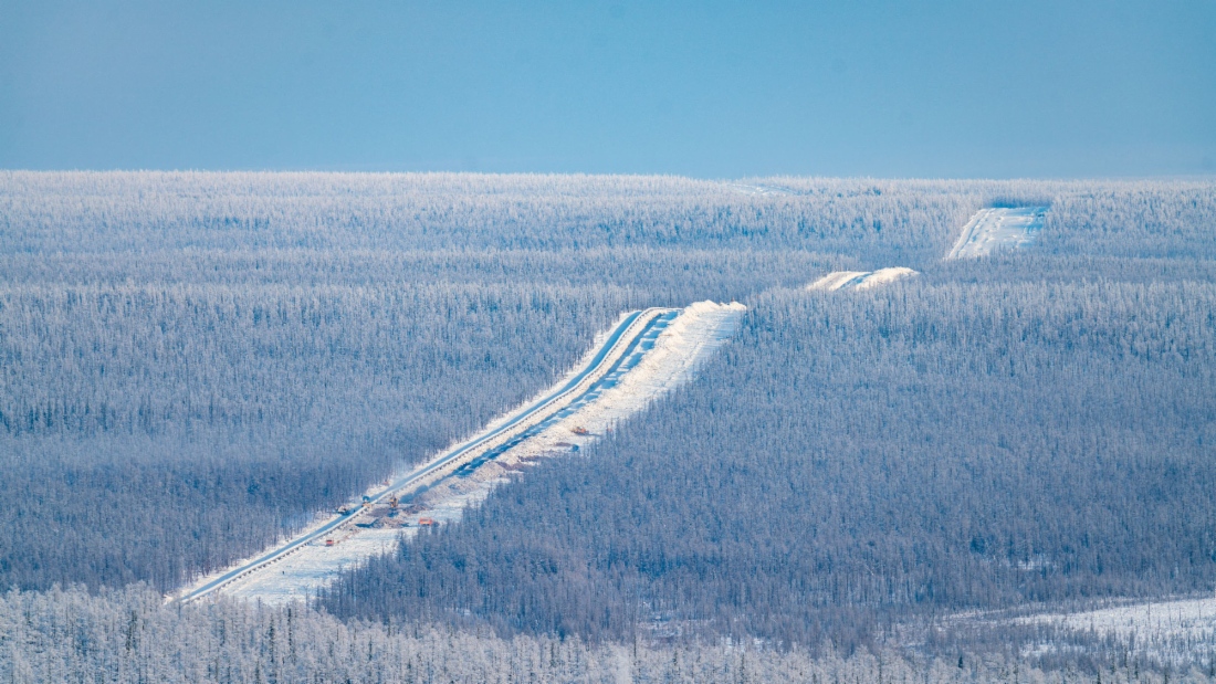 Trasse der Gaspipeline Power of Siberia