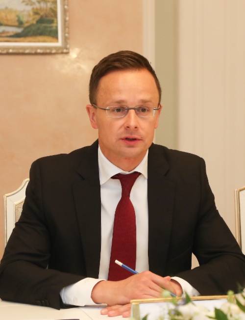 Arbeitstreffen zwischen Alexey Miller und dem Minister für Außenwirtschaft und auswärtige Angelegenheiten Ungarns, Peter Szijjarto, im Rahmen des Petersburger Internationalen Wirtschaftsforums 2019