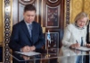 Alexey Miller und die Direktorin des Staatlichen Museumsreservats Zarskoje Selo, Olga Taratynova, unterzeichneten im Rahmen des Petersburger Internationalen Wirtschaftsforums 2021 eine Kooperationsvereinbarung zur Bewahrung des Kulturguts und zur Entwicklung des Museumsreservats Zarskoje Selo