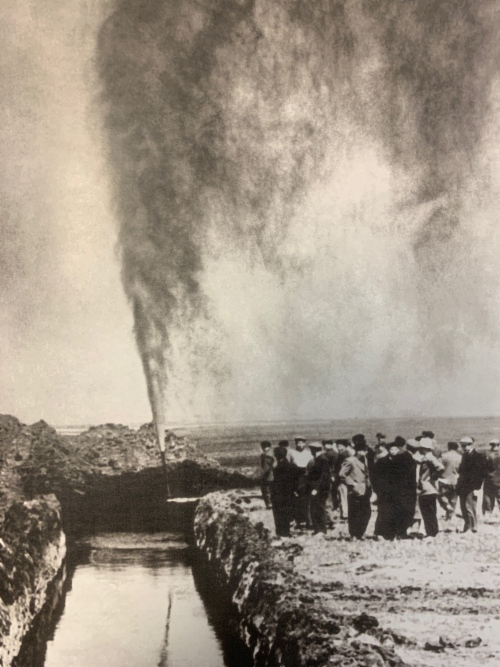 Bohrloch Nr. 50 des Feldes Kuleschowskaja im Kreis Neftegorsk, Gebiet Kuibyschew, 1959