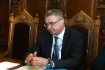 Alexander Medvedev während des Treffens mit Dusan Bajatovic im Rahmen des Internationalen Wirtschaftsforums 2014 in Sankt Petersburg