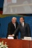 Frank-Walter Steinmeier und Dmitry Medvedev bei der feierlichen Inbetriebnahme der Lagerstätte Juschno-Russkoje