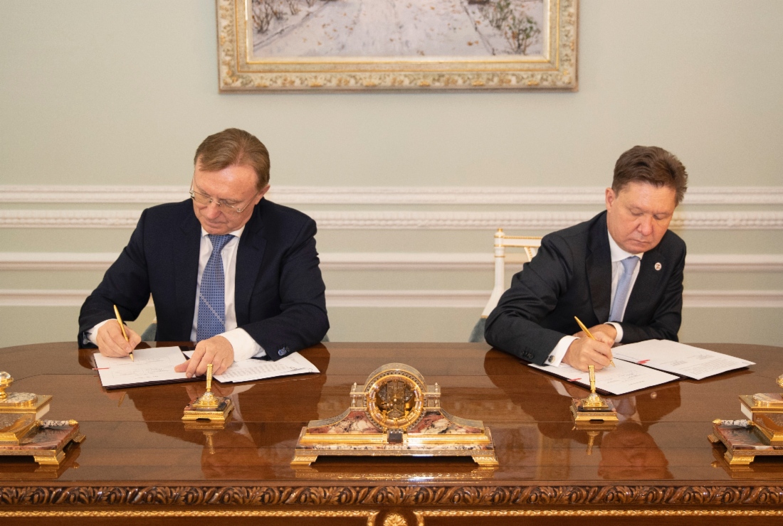 Arbeitstreffen zwischen Alexey Miller und dem Generaldirektor der Aktiengesellschaft KAMAZ, Sergey Kogogin