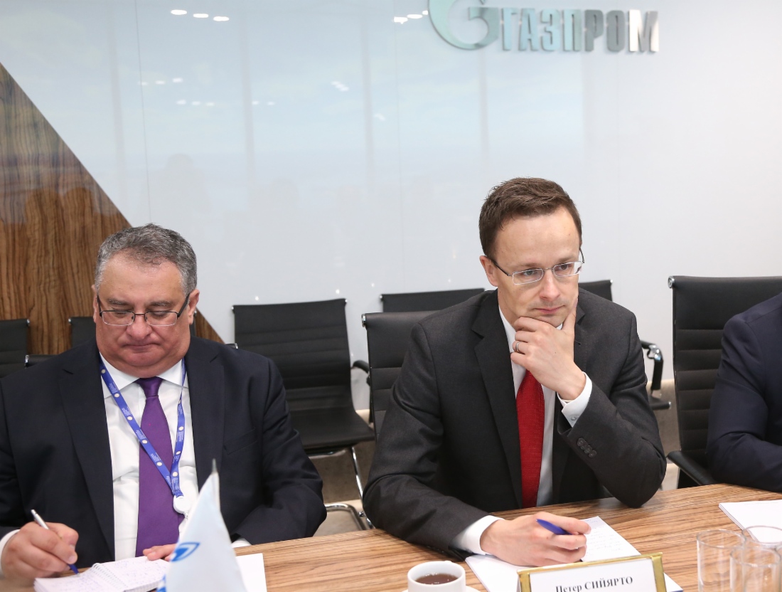 Peter Szijjarto, Außenwirtschafts- und Außenminister Ungarns, und Alexey Miller besprachen russische Gaslieferungen nach Ungarn