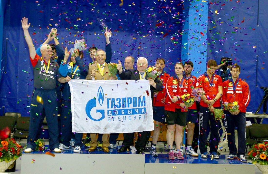 Alexey Miller und weitere Mitglieder des Vorstands begrüßten im Hauptquartier der Gazprom Vertreter des Tischtennisvereins Fackel – Gazprom aus der Stadt Orenburg
