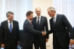 Ben van Beurden, Alexey Miller, Kurt Bock und Rainer Seele nach der Unterzeichnung des Aktionärsabkommens für Nord Stream 2 Projekt