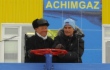 Alexey Miller und Jürgen Hambrecht nehmen den Block 1А der Achimov-Formation in der Lagerstätte Urengoiskoje in Betrieb