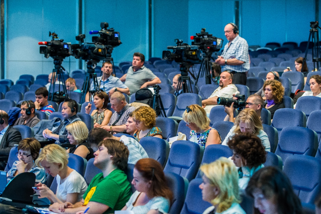 Während der Pressekonferenz „Export und Erhöhung der Sicherheit der Gaslieferungen nach Europa“