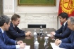 Arbeitstreffen zwischen Alexey Miller und dem Ministerpräsidenten der Kirgisischen Republik, Mukhammedkalyi Abylgaziev, in Bischkek