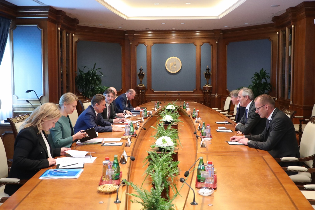 Arbeitstreffen zwischen Alexey Miller und dem Vorstandsvorsitzenden der OMV AG, Rainer Seele, in Moskau