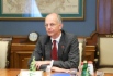 Vorstandsvorsitzender der BASF SE, Kurt Bock, während des Arbeitstreffens mit Alexey Miller