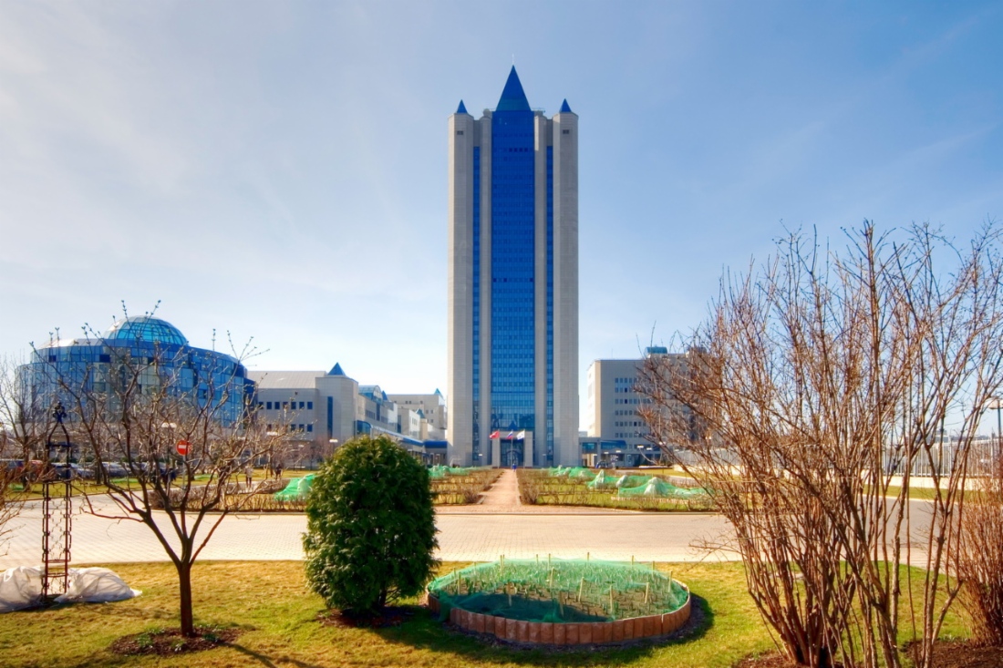Gebäude des Hauptquartiers der Gazprom in Moskau