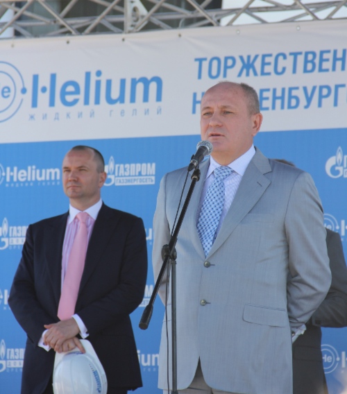 Vitaly Markelov beteiligte sich an den Festveranstaltungen anlässlich der Inbetriebnahme der Heliumverflüssigungsanlage OG-500 im Heliumwerk Orenburg