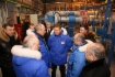 Alexey Miller (in der Mitte) beteiligte sich an den Festveranstaltungen anlässlich der Inbetriebnahme der neuen Gasproduktionsanlage Nummer 1 auf dem Vorkommen Bowanenkowskoje
