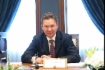 Alexey Miller während des Arbeitstreffens mit Jean-Francois Cirelli