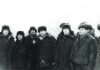 S. Orudzhev, A. Kortunov und Ye. Ligachyov während des Pipeline-Baus, Januar 1972