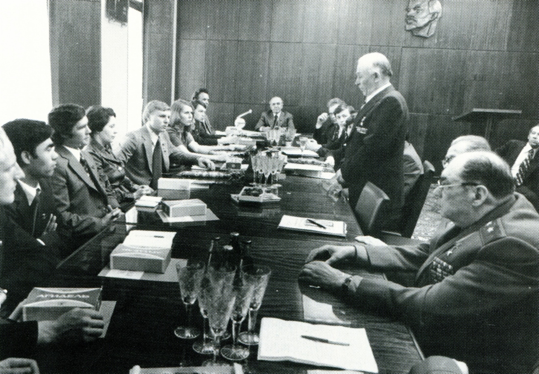 Treffen mit Gazprom-Delegierten auf dem XVIII. Kongress des Komsomol, 1978