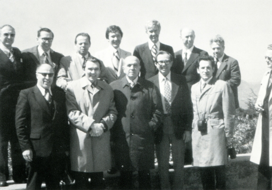 S. Volchkov, S. Orudzhev, V. Semichev, V. Zubkov u.a. während eines Besuchs in den USA, 1975