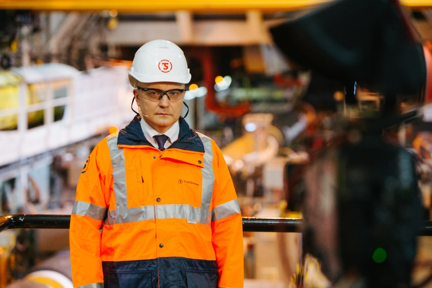 Das Vorstandsmitglied und der Departmentleiter der PAO Gazprom, Oleg Aksyutin, nahm am feierlichen Bauabschluss des Offshore-Abschnitts der Gaspipeline TurkStream teil