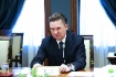 Alexey Miller während des Treffens mit Claudio Descalzi, CEO des Konzerns Eni S.p.A.